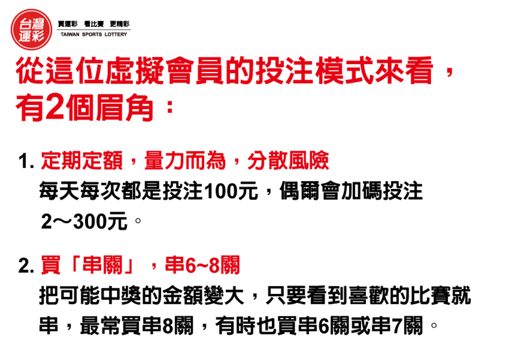 運彩會員申請|他「定期定額」投注100元 抱回11萬獎金|全球運動彩券行